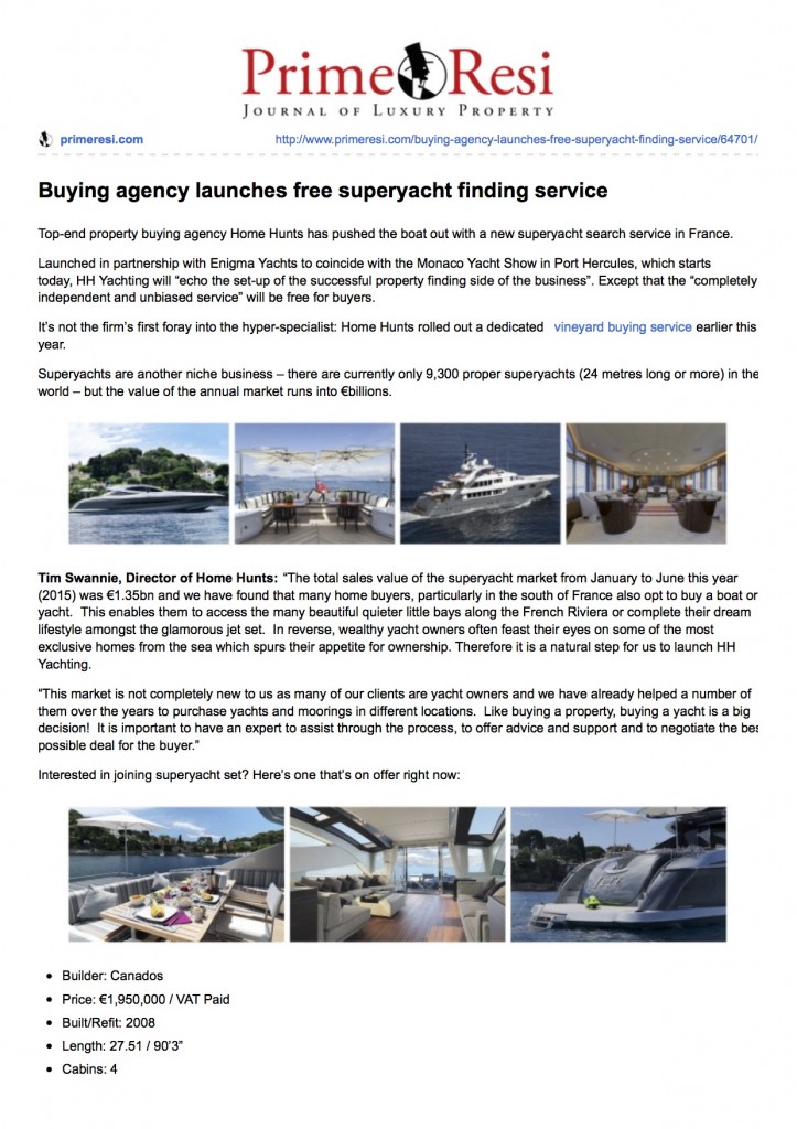 Buying agency launches free superyacht finding service