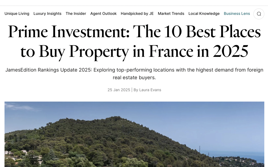 James Edition – Best places to buy property in France – 2025